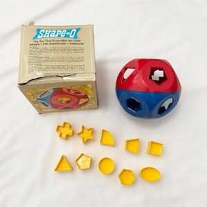 Vintage Tupperware TupperToys SHAPE O BALL Yellow Sorter Toy Complete With Box